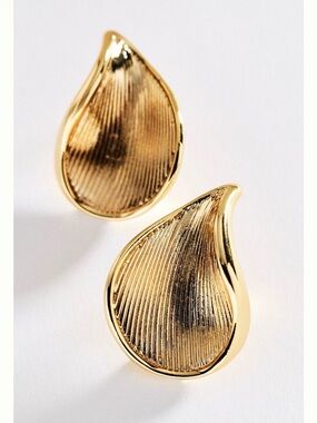 Anthropologie Gold Textured Teardrop Earrings - SOLD OUT - Women Jewelry